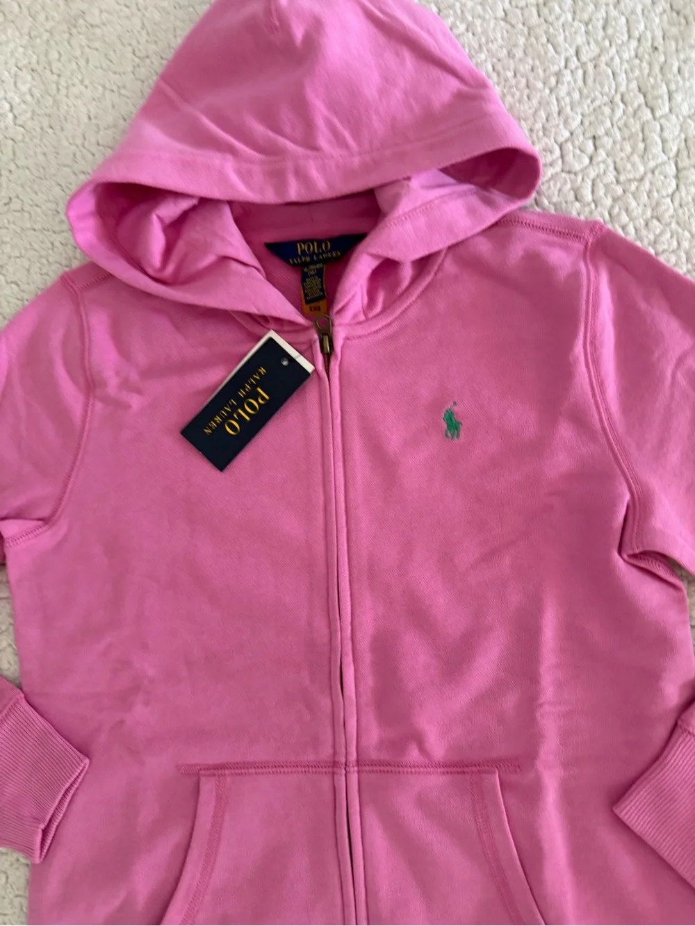 New polo Ralph Lauren Pink Girls Hoodie & Joggers Set Sz L 14-16, XL 18-20